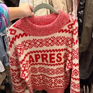 Red and White Apres Sweater